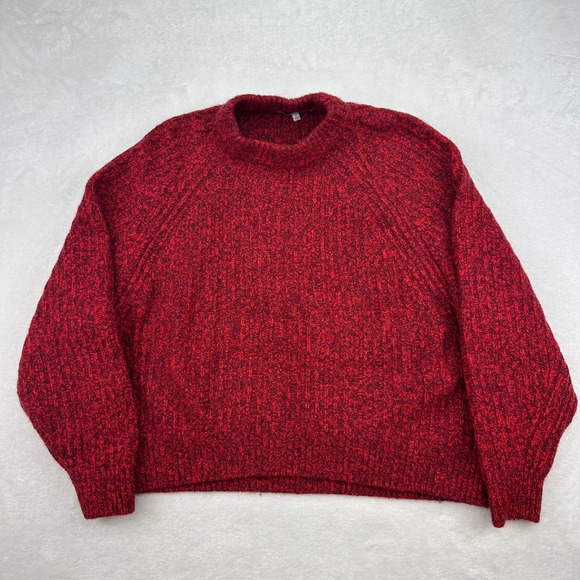 Madewell Red Crew Neck Sweater Knit Pullover Wool Blend Womens Size S EUC - Picture 1 of 9
